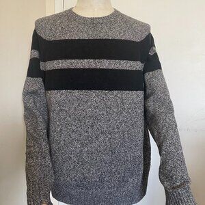 Banana Republic Men’s Wool Stripe Sweater Black/Gray Size L